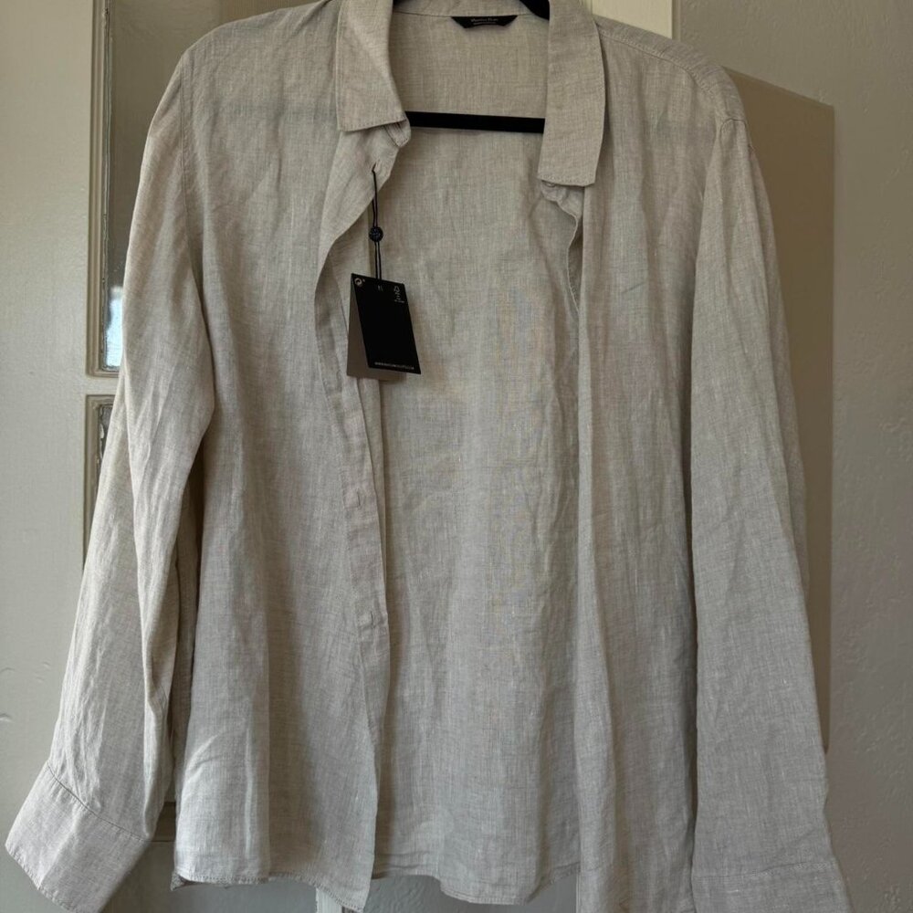 Massimo Duti 100% Linen Button Down Shirt - New with Tag